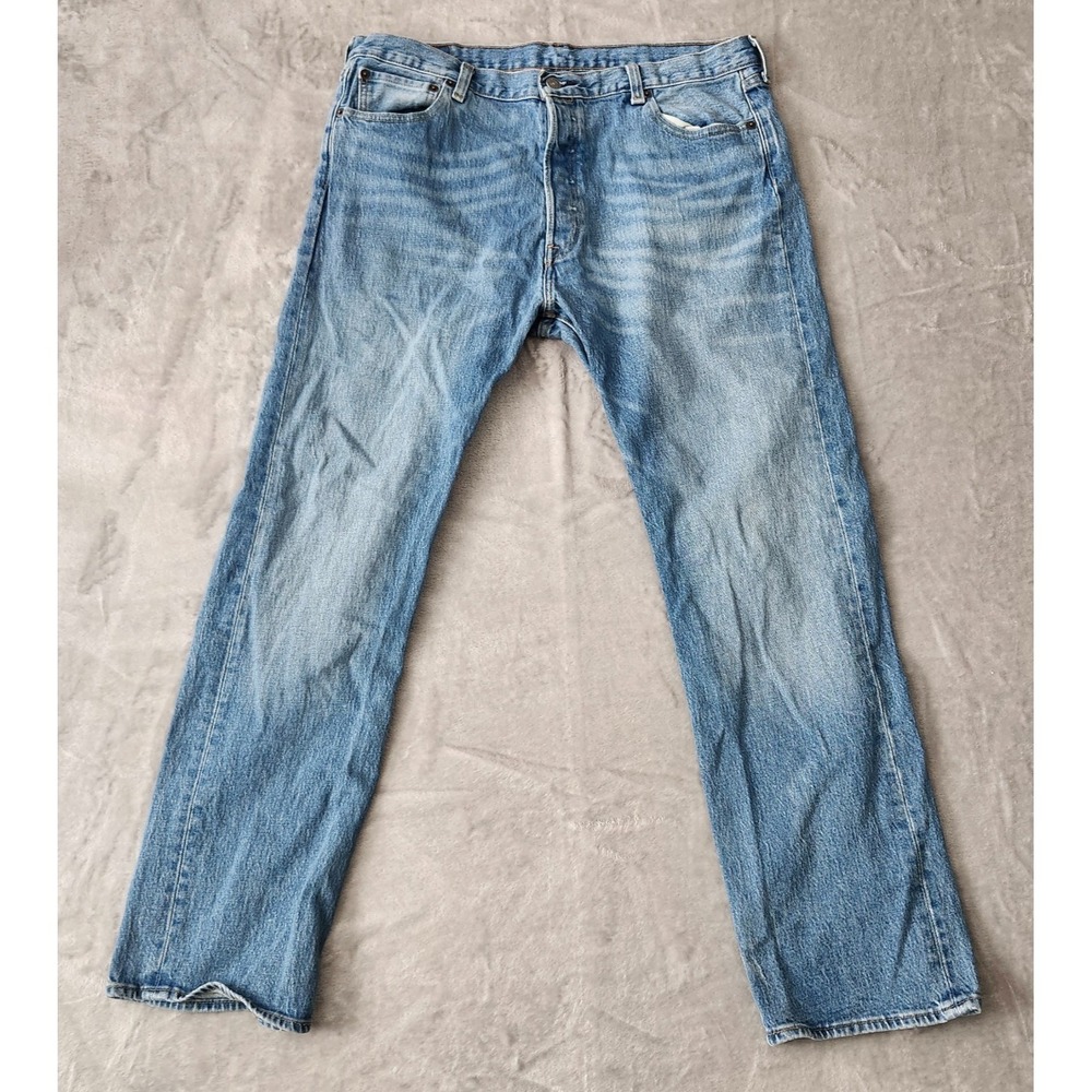 Levis 501 Jeans Mens 36x30 Blue Denim Pants Button Fly Faded Classic Straight